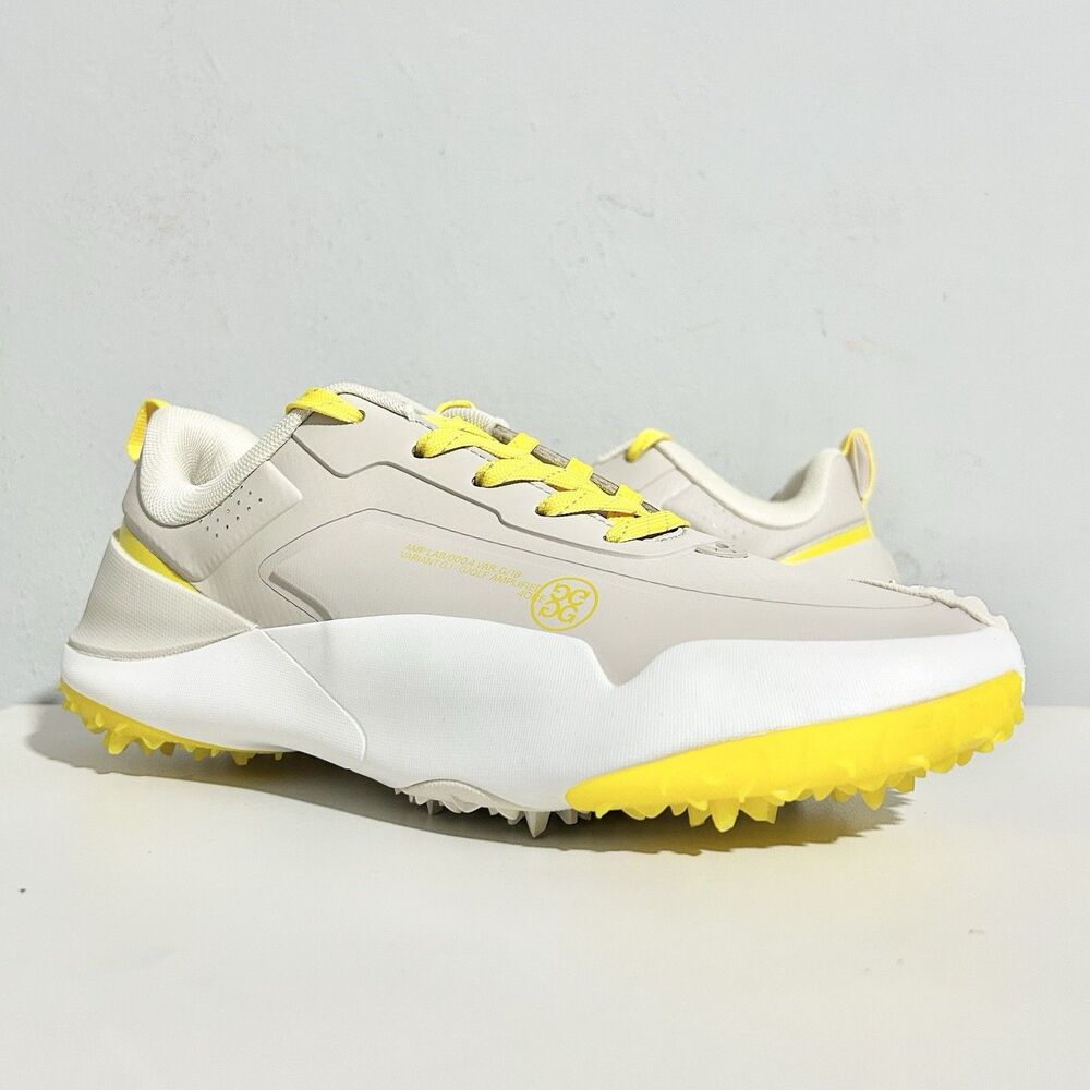 G/Fore G4 G/18 “Stone Cyber” Men’s Size 9.5-10.5 Tan White Golf Shoes No Lid